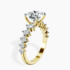 14ct Yellow Gold Edna Side Stone Lab Diamond Ring standing product image one