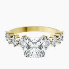 9ct Yellow Gold Edna Side Stone Lab Diamond Ring front image