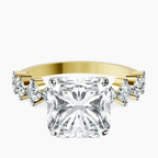 18kt Yellow Gold Edna Side Stone Lab Diamond Ring front image