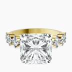 18kt Yellow Gold Edna Side Stone Lab Diamond Ring front image