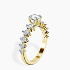 18kt Yellow Gold Edna Side Stone Lab Diamond Ring standing product image one