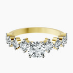 10kt Yellow Gold Edna Side Stone Lab Diamond Ring front image