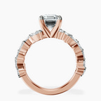 18ct Rose Gold Hester Petite Side Stone Lab Diamond Ring side right image one