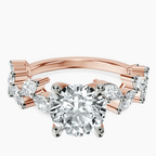 10kt Rose Gold Hester Petite Side Stone Lab Diamond Ring front image