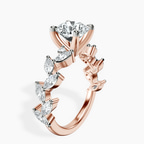 10kt Rose Gold Hester Petite Side Stone Lab Diamond Ring standing product image one