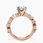 10kt Rose Gold Hester Petite Side Stone Lab Diamond Ring side right image one