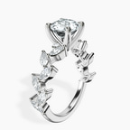 Platinum Hester Petite Side Stone Lab Diamond Ring standing product image one