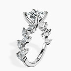 18ct White Gold Hester Petite Side Stone Lab Diamond Ring standing product image one