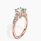 10kt Rose Gold Josephine Four Prong Side Stone Lab Diamond Ring standing product image one