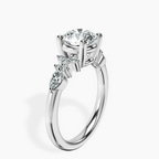 10kt White Gold Josephine Four Prong Side Stone Lab Diamond Ring standing product image one