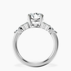 10kt White Gold Josephine Four Prong Side Stone Lab Diamond Ring side right image one