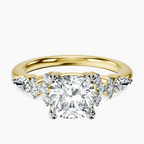 18kt Yellow Gold Josephine Four Prong Side Stone Lab Diamond Ring front image