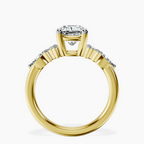 18kt Yellow Gold Josephine Four Prong Side Stone Lab Diamond Ring side right image one