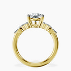 14kt Yellow Gold Josephine Four Prong Side Stone Lab Diamond Ring side right image one