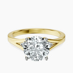 18kt Yellow Gold Erica Swan Split Shank Lab Diamond Ring front image