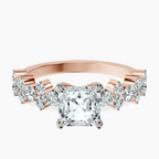 18kt Rose Gold Dorothea Side Stone Lab Diamond Ring front image
