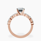 18kt Rose Gold Dorothea Side Stone Lab Diamond Ring side right image one