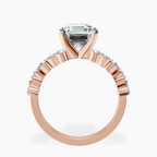 10kt Rose Gold Dorothea Side Stone Lab Diamond Ring side right image one