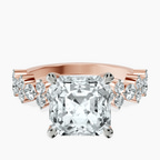 18kt Rose Gold Dorothea Side Stone Lab Diamond Ring front image
