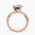 18kt Rose Gold Dorothea Side Stone Lab Diamond Ring side right image one