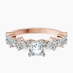 14kt Rose Gold Dorothea Side Stone Lab Diamond Ring front image