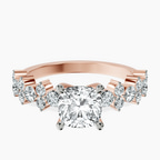18kt Rose Gold Dorothea Side Stone Lab Diamond Ring front image