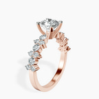 18kt Rose Gold Dorothea Side Stone Lab Diamond Ring standing product image one