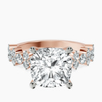 18kt Rose Gold Dorothea Side Stone Lab Diamond Ring front image