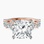 18kt Rose Gold Dorothea Side Stone Lab Diamond Ring front image