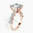 18kt Rose Gold Dorothea Side Stone Lab Diamond Ring standing product image one