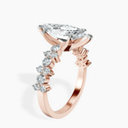 14kt Rose Gold Dorothea Side Stone Lab Diamond Ring standing product image one