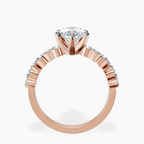 14kt Rose Gold Dorothea Side Stone Lab Diamond Ring side right image one
