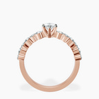 10kt Rose Gold Dorothea Side Stone Lab Diamond Ring side right image one