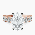 18kt Rose Gold Dorothea Side Stone Lab Diamond Ring front image