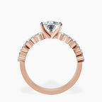 10kt Rose Gold Dorothea Side Stone Lab Diamond Ring side right image one
