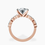 10kt Rose Gold Dorothea Side Stone Lab Diamond Ring side right image one