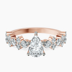 10kt Rose Gold Dorothea Side Stone Lab Diamond Ring front image