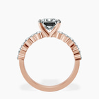 14kt Rose Gold Dorothea Side Stone Lab Diamond Ring side right image one