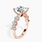 10kt Rose Gold Dorothea Side Stone Lab Diamond Ring standing product image one