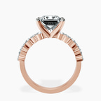 10kt Rose Gold Dorothea Side Stone Lab Diamond Ring side right image one