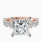 18kt Rose Gold Dorothea Side Stone Lab Diamond Ring front image