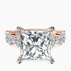 18kt Rose Gold Dorothea Side Stone Lab Diamond Ring front image
