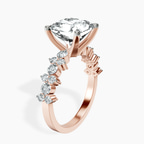 10kt Rose Gold Dorothea Side Stone Lab Diamond Ring standing product image one
