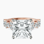 18kt Rose Gold Dorothea Side Stone Lab Diamond Ring front image