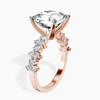 18kt Rose Gold Dorothea Side Stone Lab Diamond Ring standing product image one