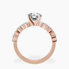 14kt Rose Gold Dorothea Side Stone Lab Diamond Ring side right image one