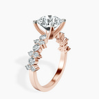 14kt Rose Gold Dorothea Side Stone Lab Diamond Ring standing product image one