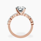 14kt Rose Gold Dorothea Side Stone Lab Diamond Ring side right image one