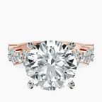 18kt Rose Gold Dorothea Side Stone Lab Diamond Ring front image