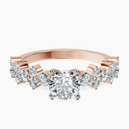 18kt Rose Gold Dorothea Side Stone Lab Diamond Ring front image